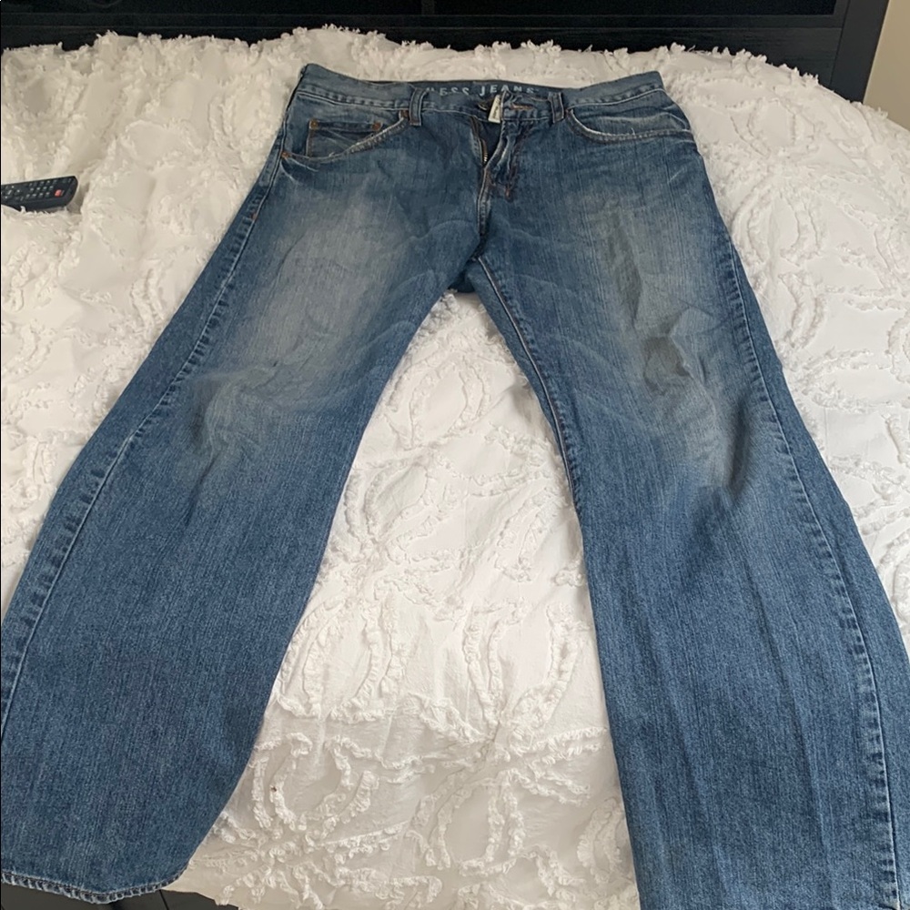 Guess Blue Relaxed Jeans with Natural Fading